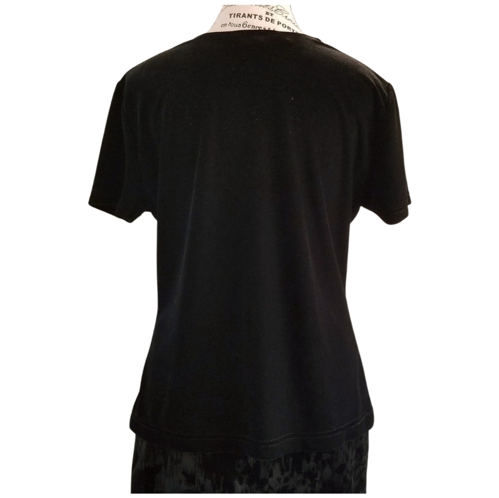 🇨🇦 Vintage 90s Black Velvet Stretch Top Made in Canada Size Medium - Picture 2 of 2